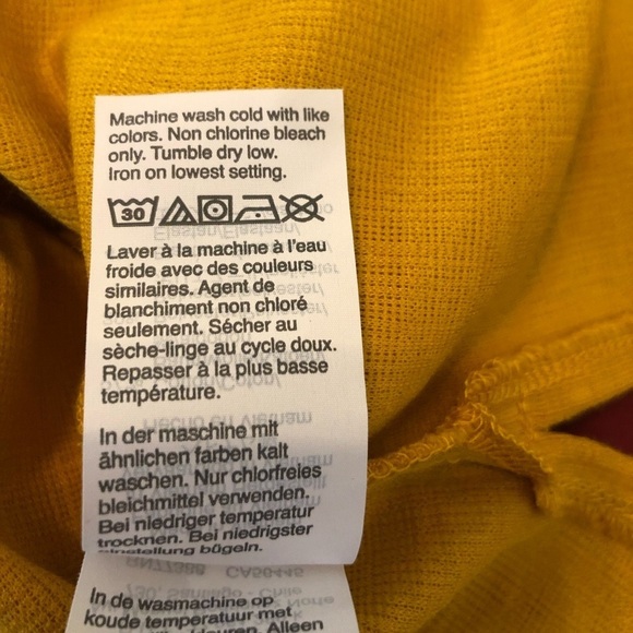 NWT J.Crew Textured V-neck three-quarter-sleeve tee Mustard Cotton Blend Size: M - Picture 6 of 9